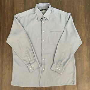 Bugatchi Long Sleeve Blue Geometric Shirt XL
